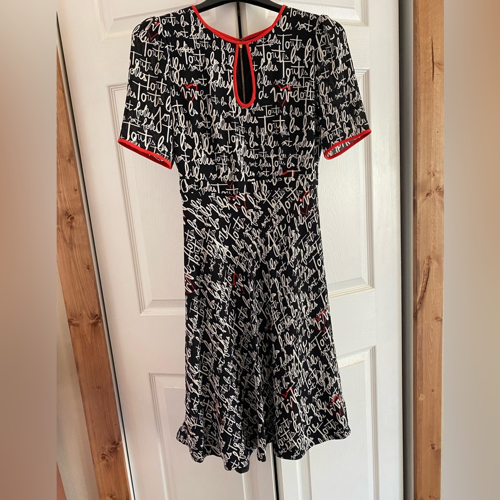 Kate Spade Silk French Script Dress